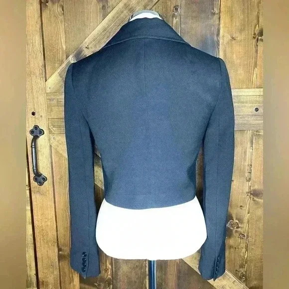 Dolce & Gabbana Virgin Wool Cropped Double Breasted Black Jacket Size IT 42 US 6 - Picture 2 of 12